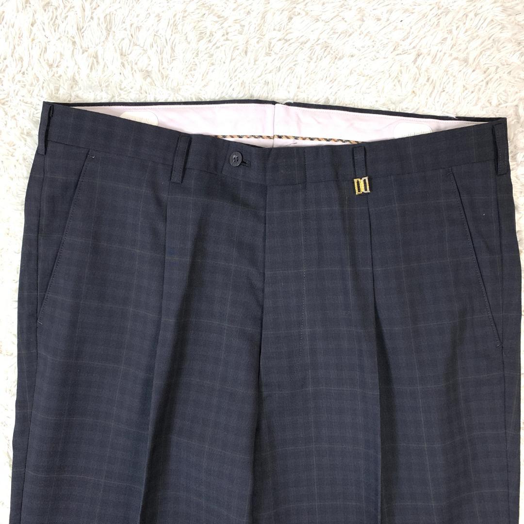 DAKS ダックス カジュアルパンツ ネイビーチェック W91 B3189