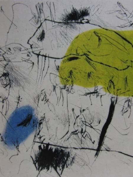 池田満寿夫、【金曜日は雨】、希少画集画、新品高級額、額装付、状態良好