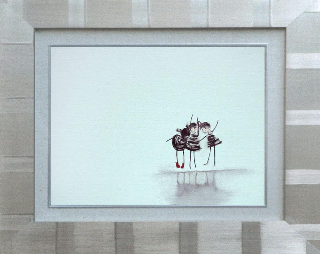 油絵 菅家令子 絵 絵画 インテリア F4-081514 可愛い子供たち 影遊び