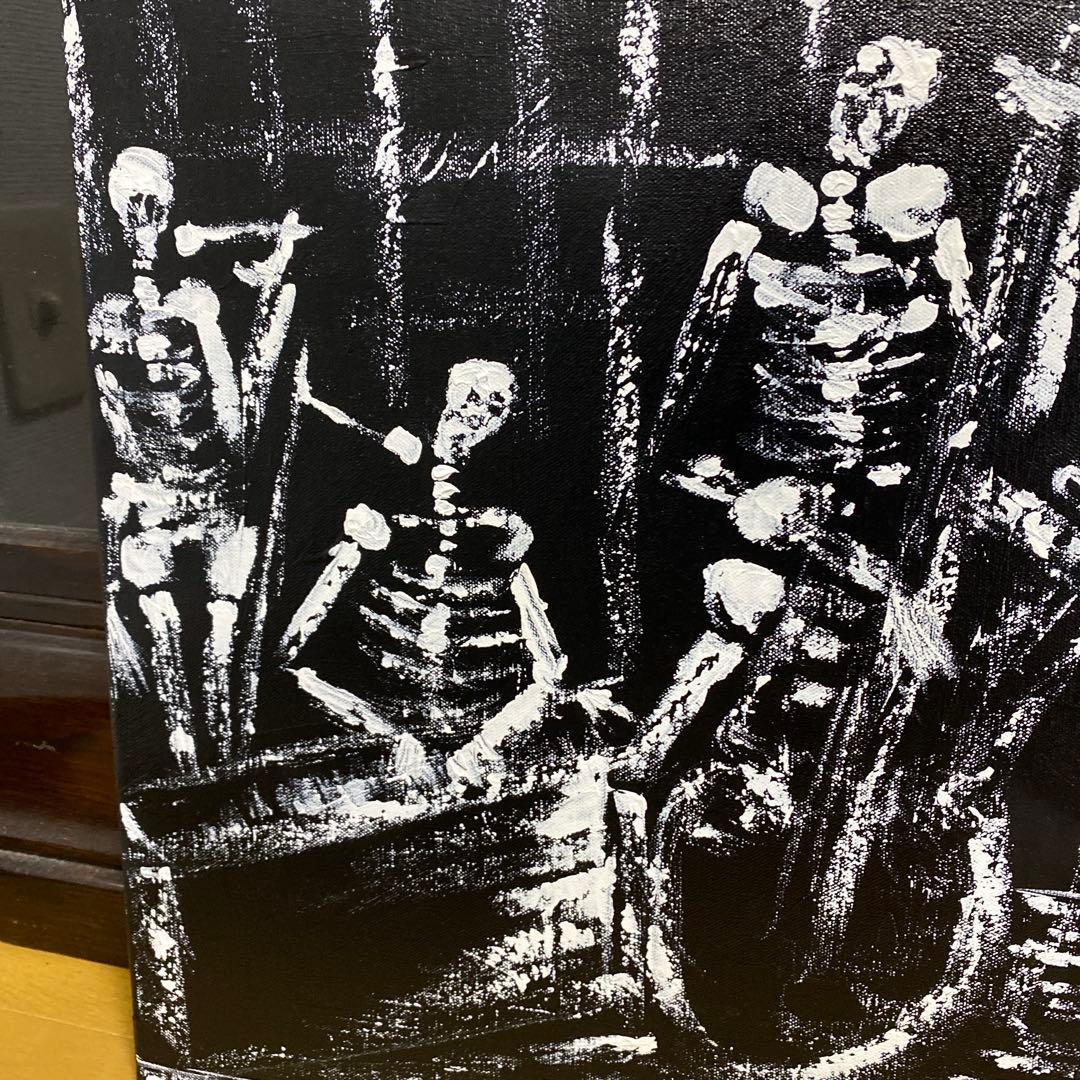 ニューオーリンズ　ギャラリー　ドクロ　骸骨　ジャズ　絵画　油絵