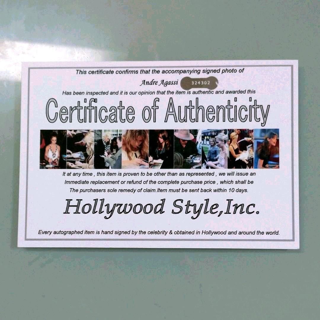 セール…アンドレ・アガシ直筆サイン入り超大型写真…アメリカ・プロテニスプレーヤー