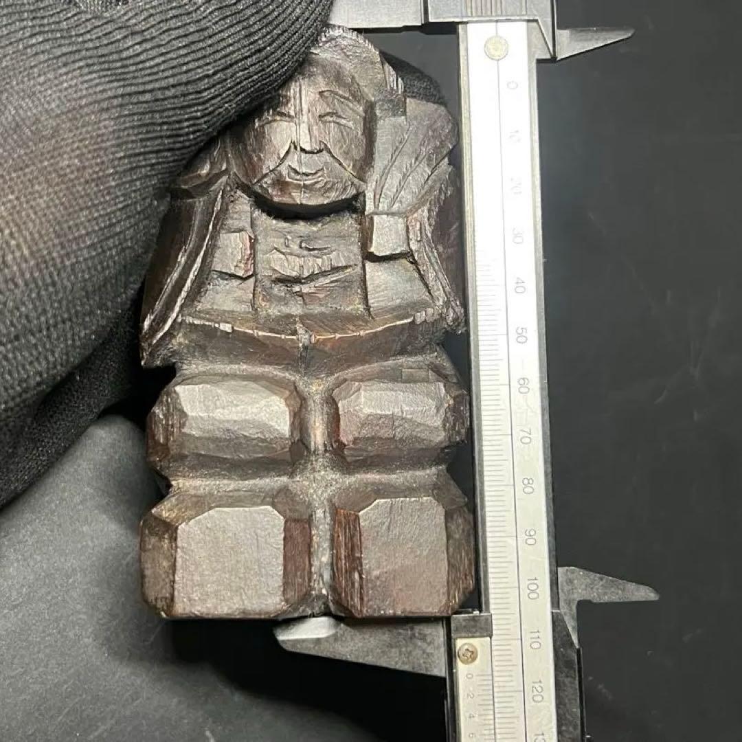 時代物 木彫 恵比寿大黒 一対｜縁起物 商売繁盛 福神 置物◎古道具庵々