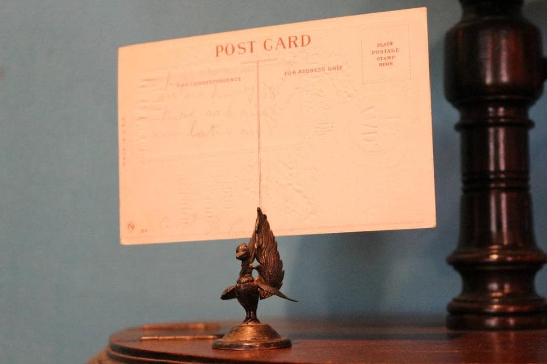 カードスタンド アンティーク 鳥 シルバー 7個セット カードクリップ 銀製