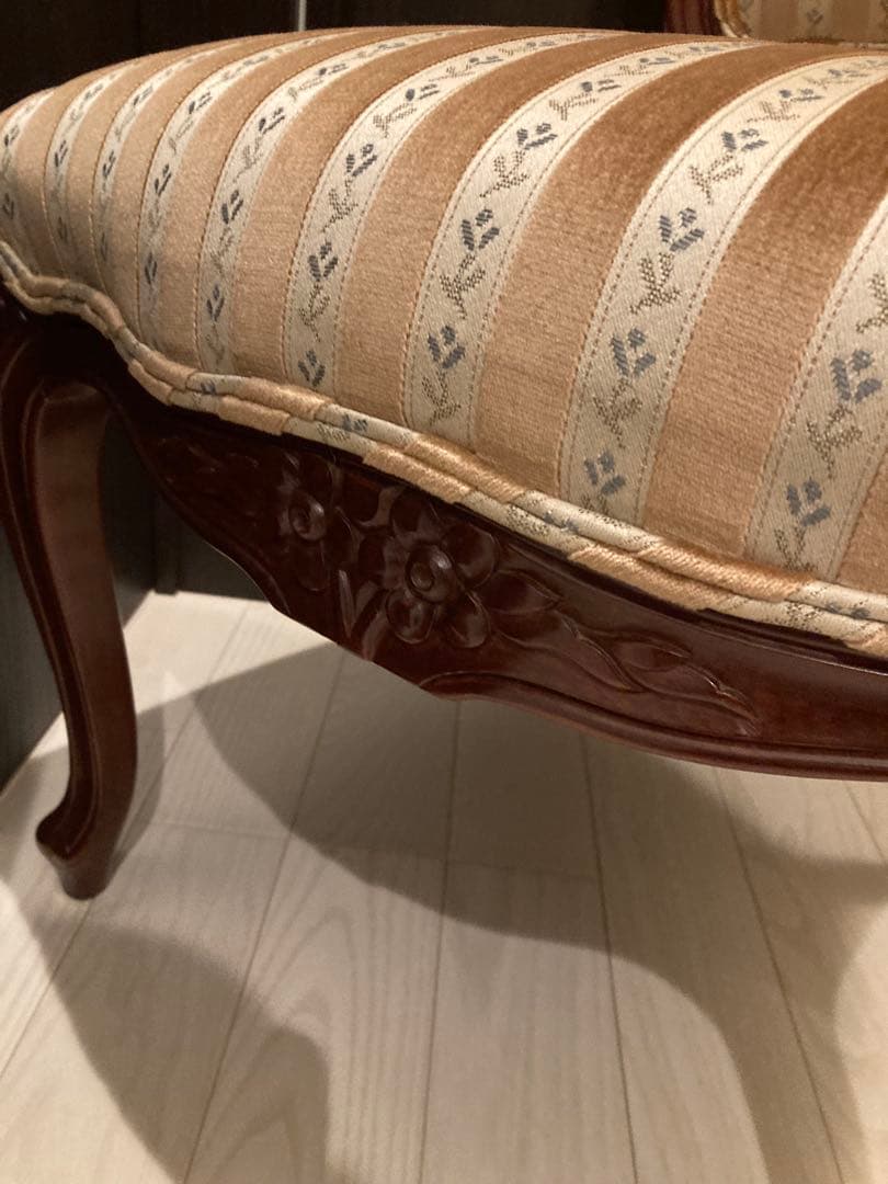 希少　クラシックストライプ柄木製椅子