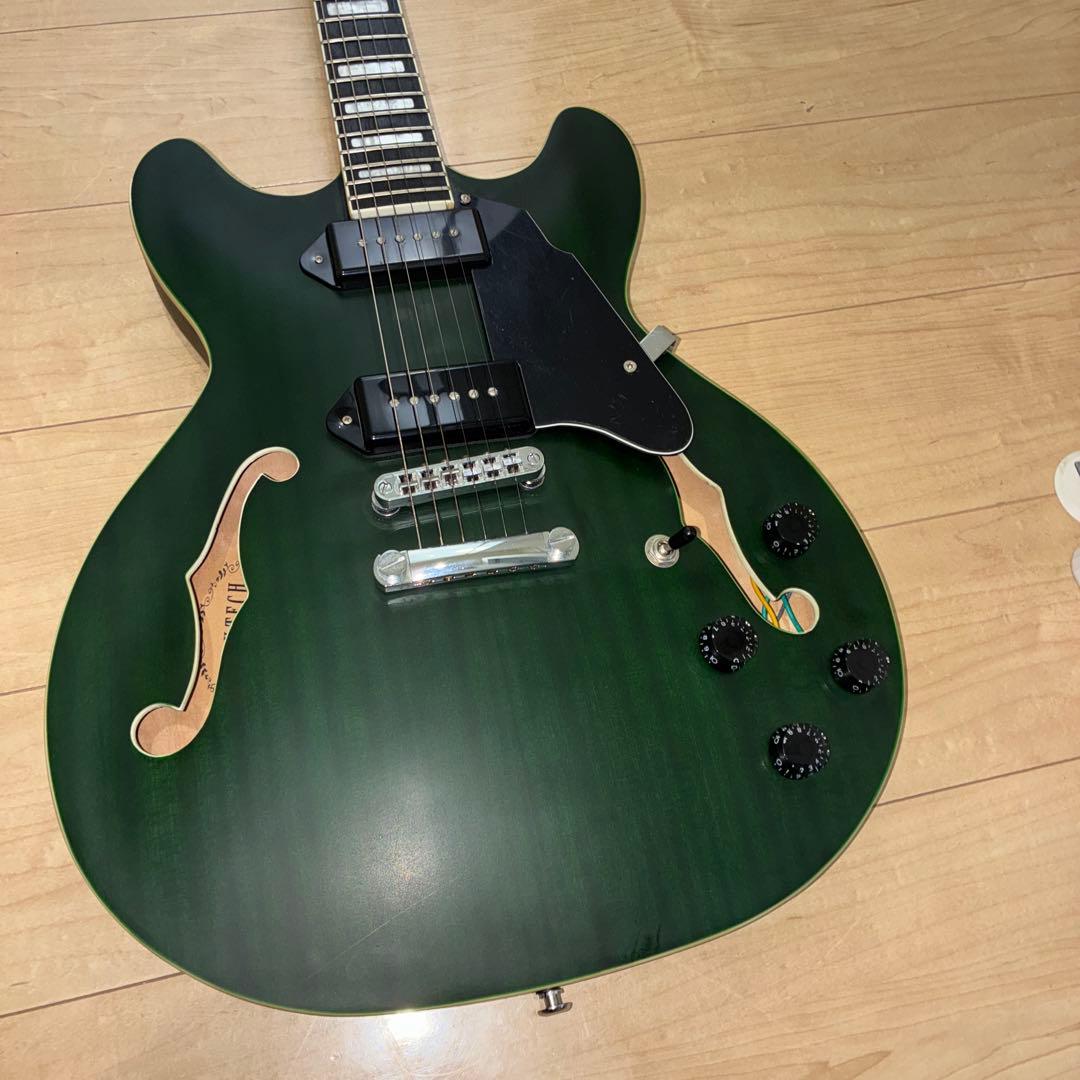 プレイテック　SA20 Green セミアコースティックギター　グリーン