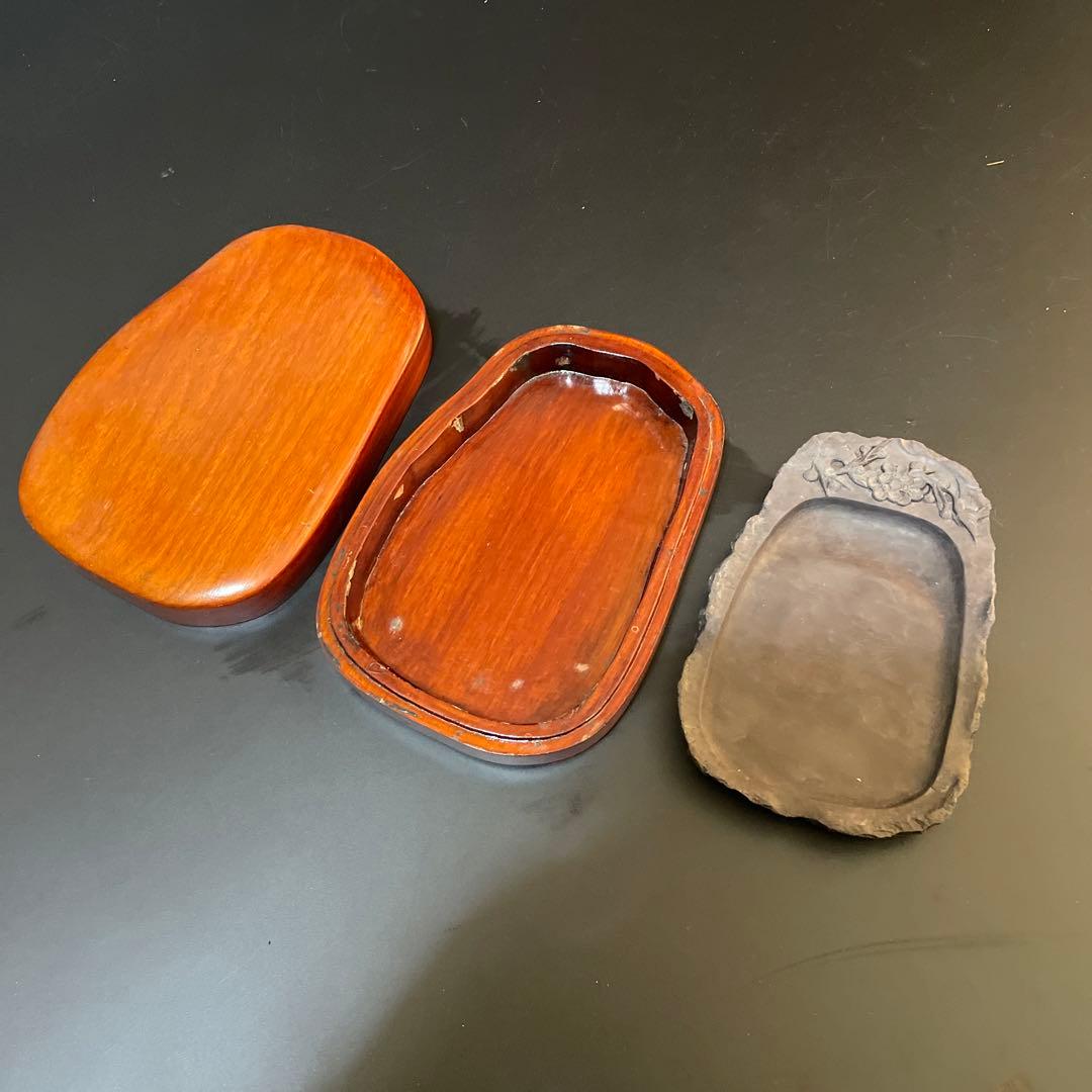 端渓硯　箱付　書道　墨　B