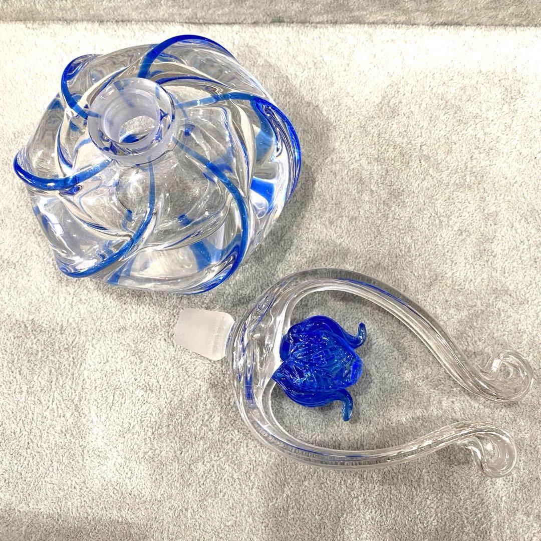 【香水瓶】ガラス香水ボトル　青　クリアガラス