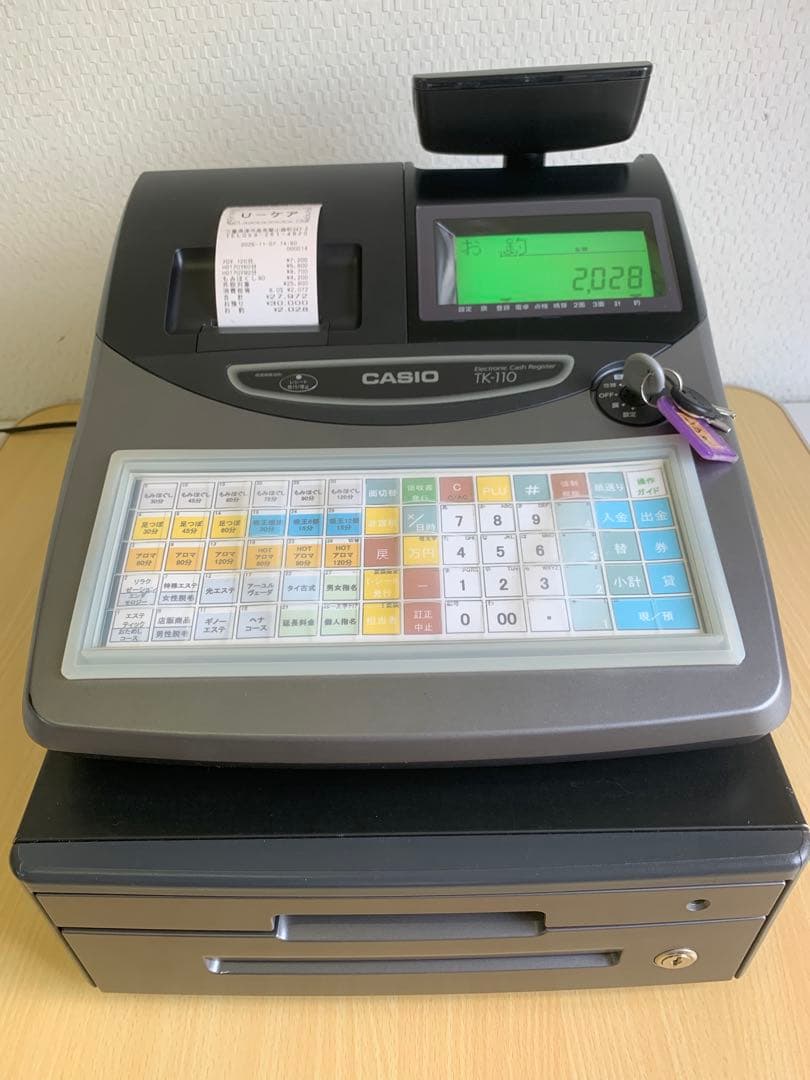 CASIO TK-110 多機能 レジスター キャッシュドロアー 鍵あり