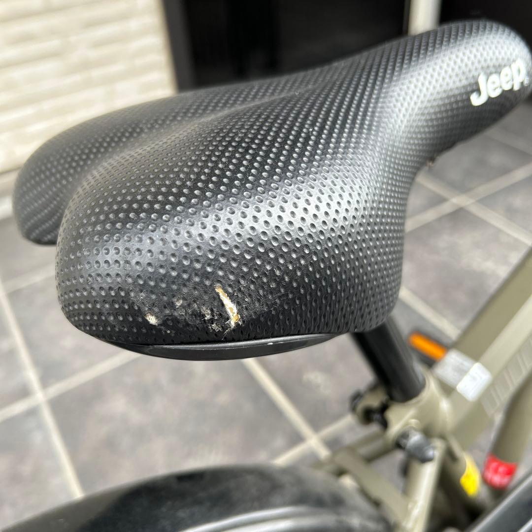 Jeep 子供用自転車 カーキ 前カゴ付き