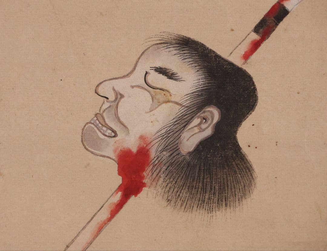 【模写】日本画 前田利家桶狭間凱旋画 清秀謹摸 紙本 掛軸 武者 MB156