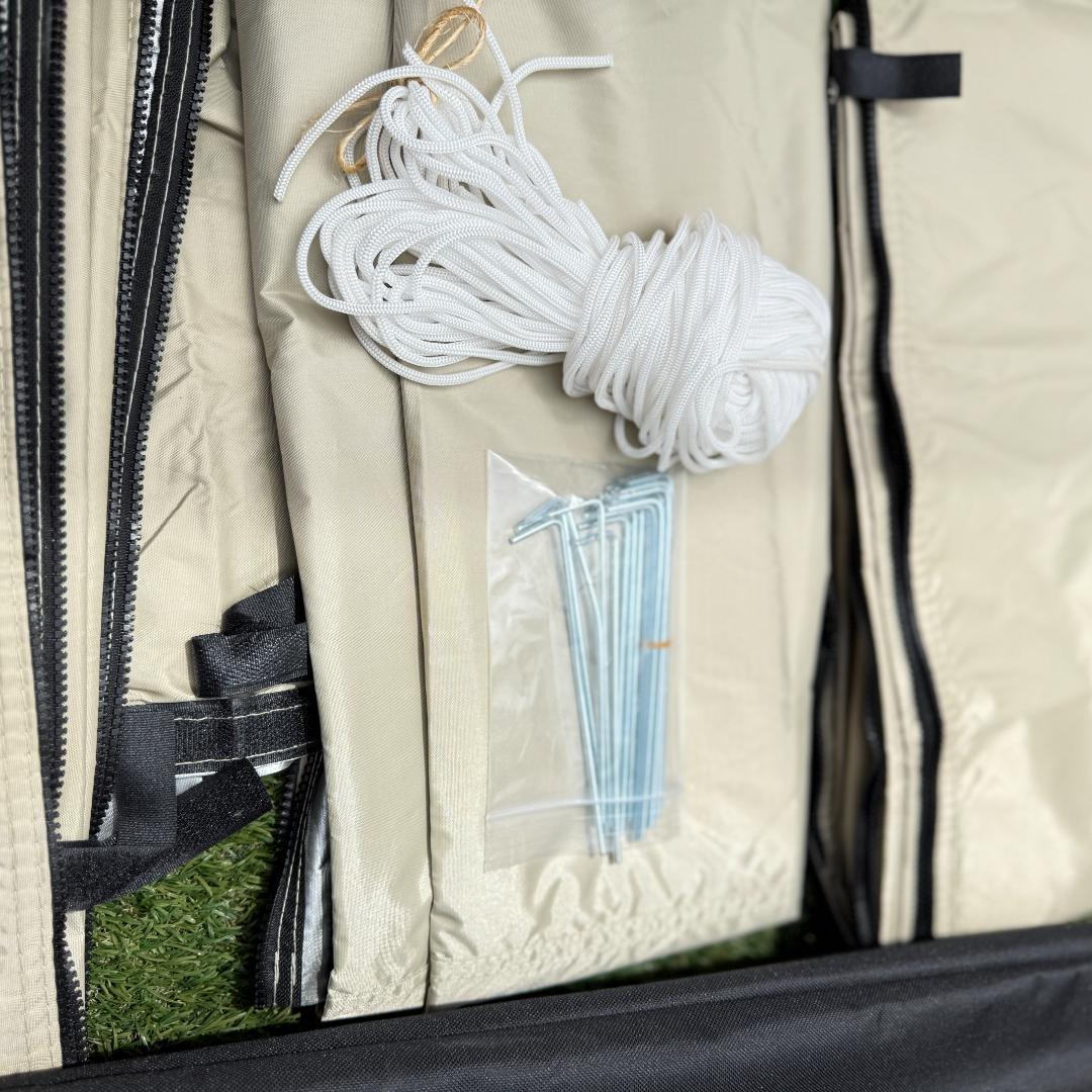 サイドシート付き タープテント 3m×3m ワンタッチ テント サンドベージュ