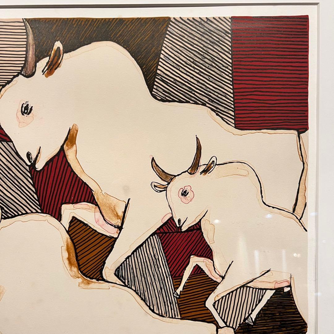 池田満寿夫 【白い牛】 リトグラフ 直筆サイン　エディッション94/150