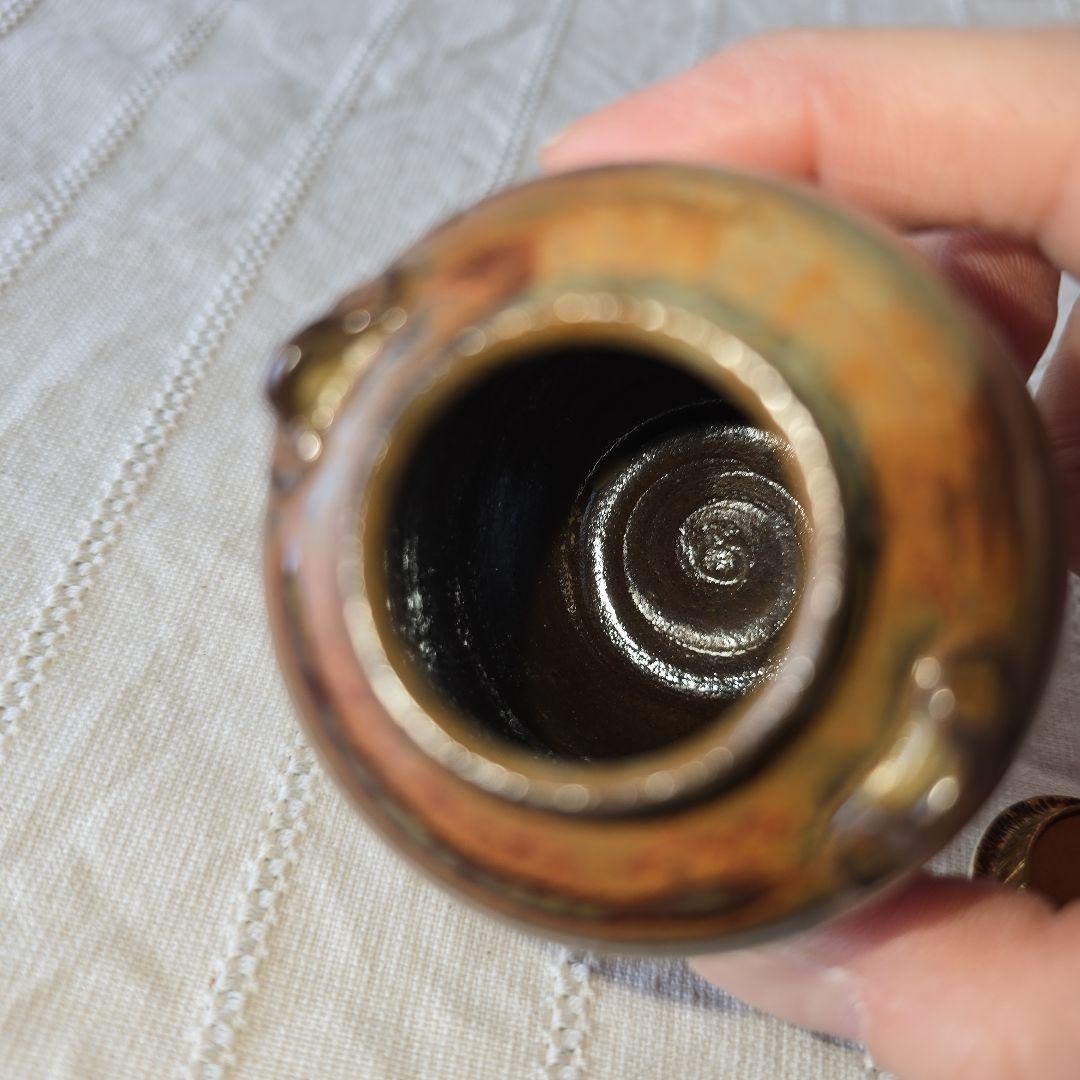 高取喜恵造　高取焼肩衝茶入 共箱付き