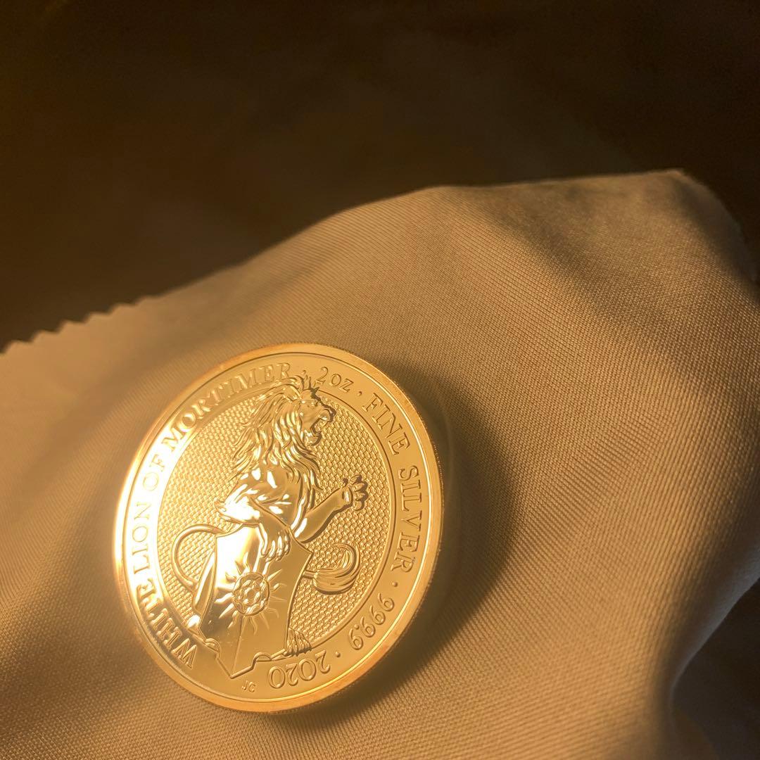 D1 純銀貨 2オンス クイーンズビースト 2020 ホワイトライオン