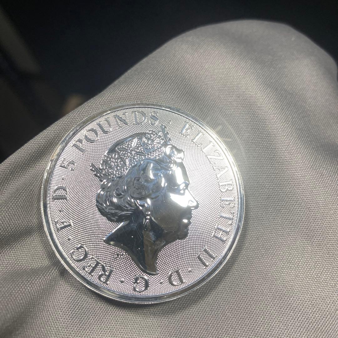 D1 純銀貨 2オンス クイーンズビースト 2020 ホワイトライオン