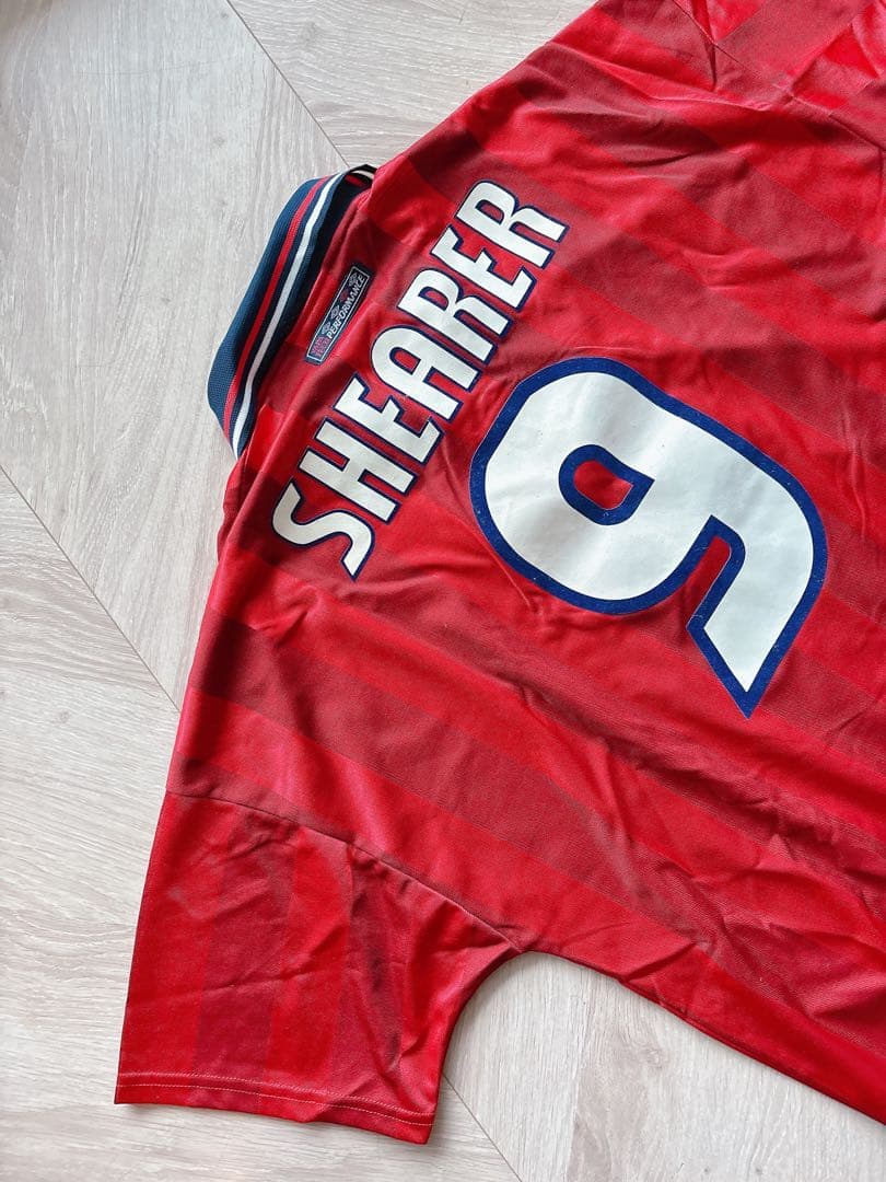 UMBRO イングランド代表アウェイユニフォーム 赤 ストライプ 襟付き 90'