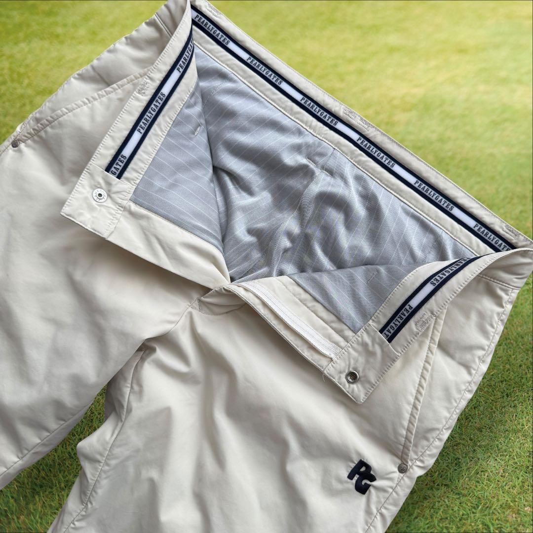 防寒　蓄熱素材　パーリーゲイツ　ダウンパンツ　中綿入り　M〜L相当　オフホワイト