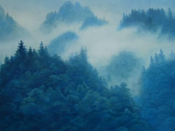 東山　魁夷、朝雲、希少画集画、新品額装付