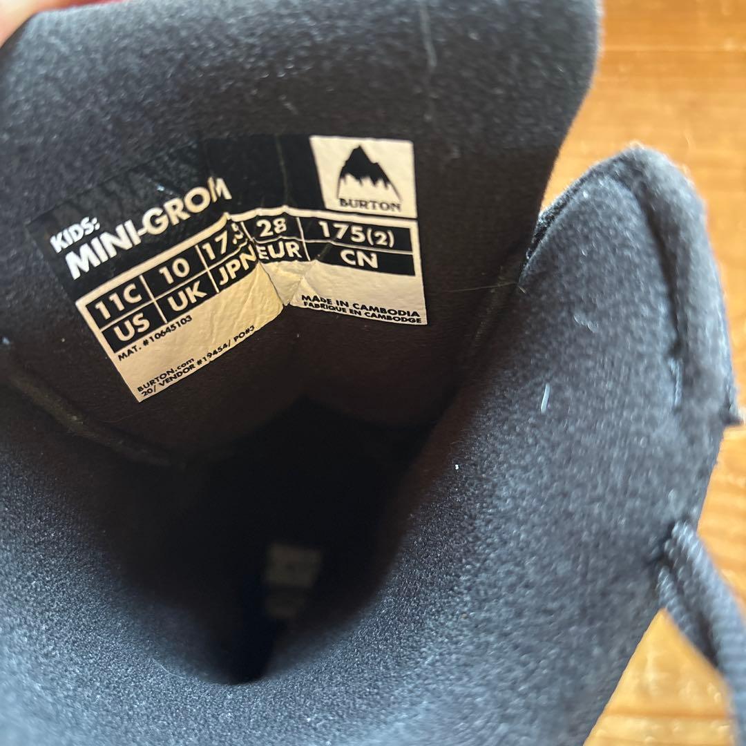 BURTON MINI GROM 子ども用スノーボードブーツ 11c 17.5