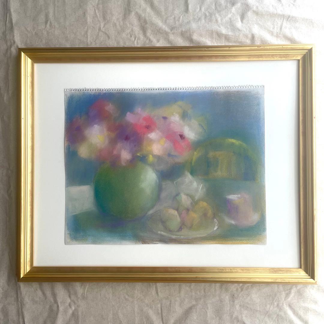 パステル画/色褪せない花束の贈り物/癒し/ヒーリング/パワースポット/アネモネ