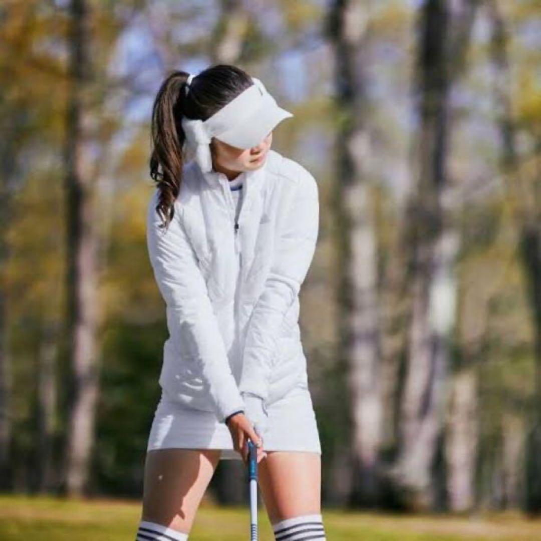 新品 レディースL adidasゴルフ保温 キルティング中綿ジャケット&スカート