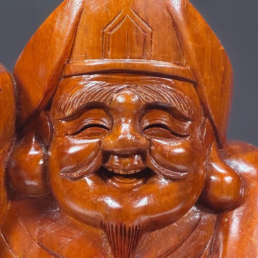 【木彫一刀彫】商売繁盛 『大黒天』単品 高さ45cm 置物