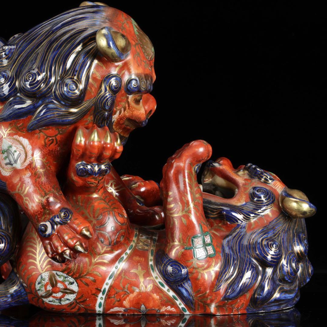 絡み獅子 戯れ獅子 狂い獅子 獅子 置物 縁起物 厄除 魔除 古美術 骨董品