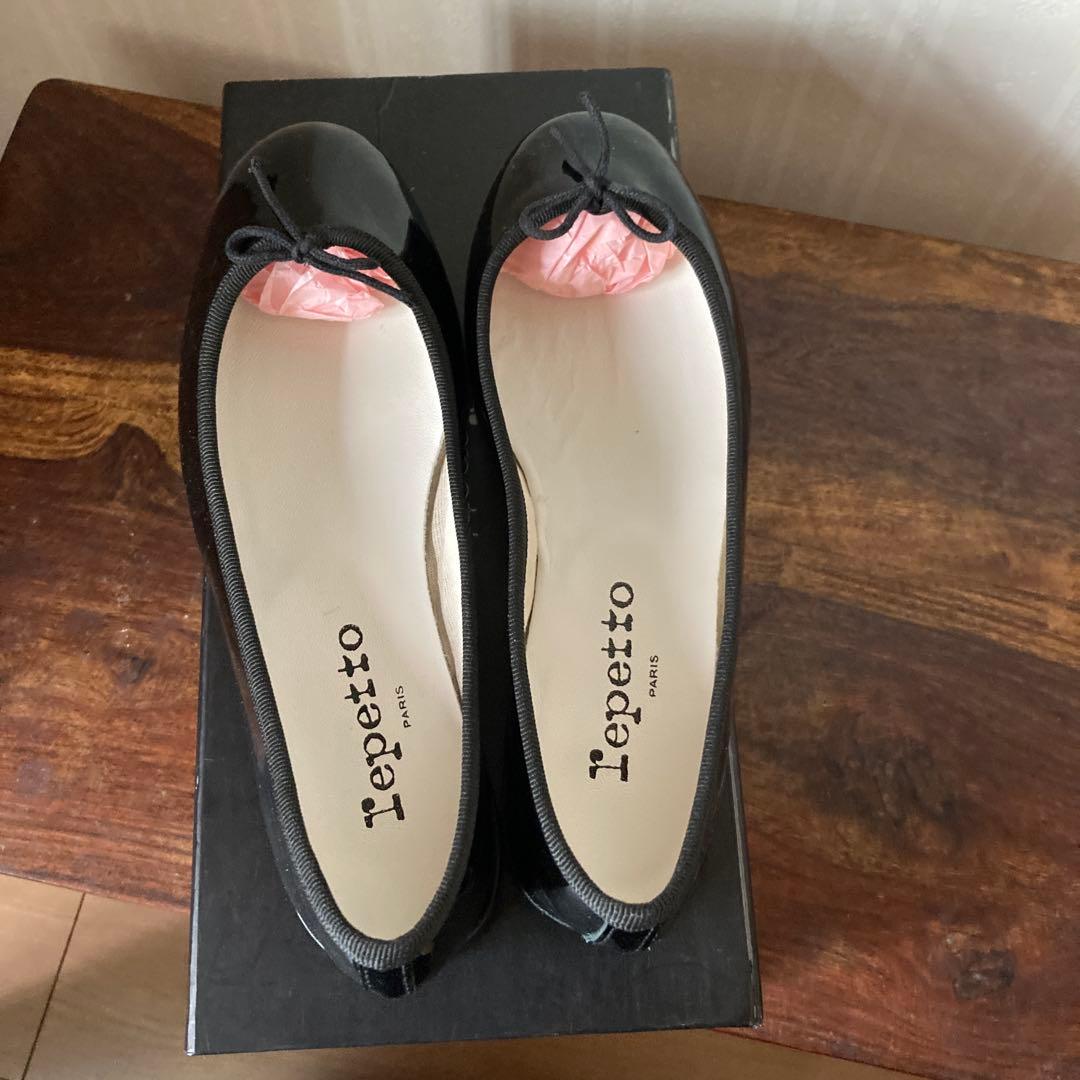 Repetto 黒エナメルバレエシューズ 黒 23cm 新品未使用