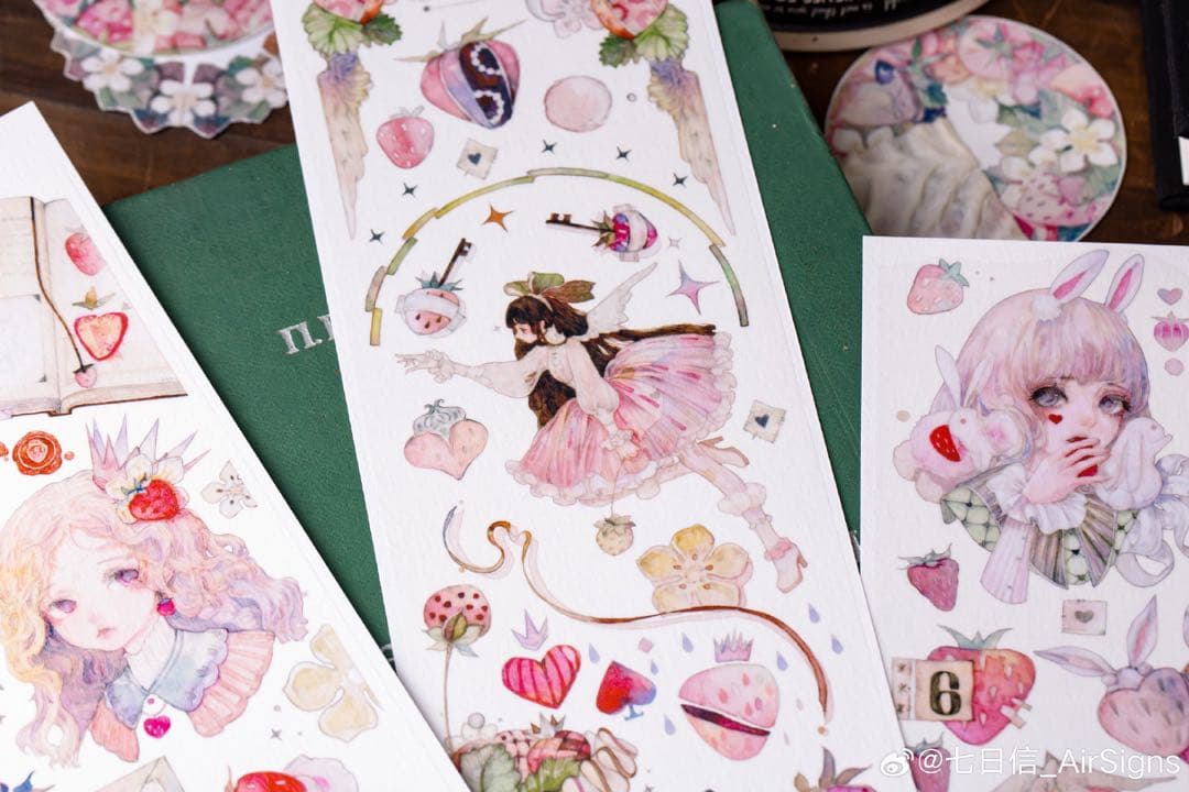 海外マスキングテープ 巻き売り No.240 人物 女の子 いちご 七日信