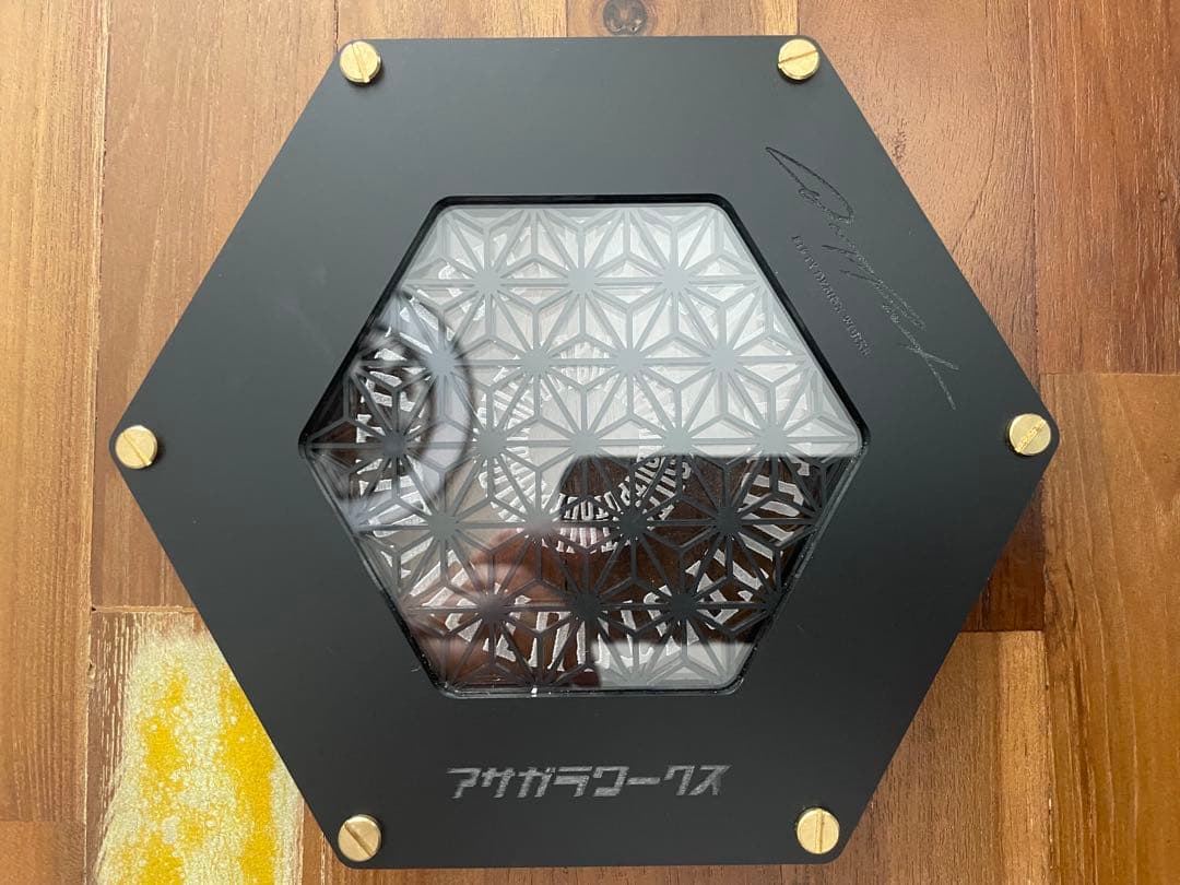 アサガラワークス　OUTPUTコラボ1.5LEDコースター麻柄マットブラック