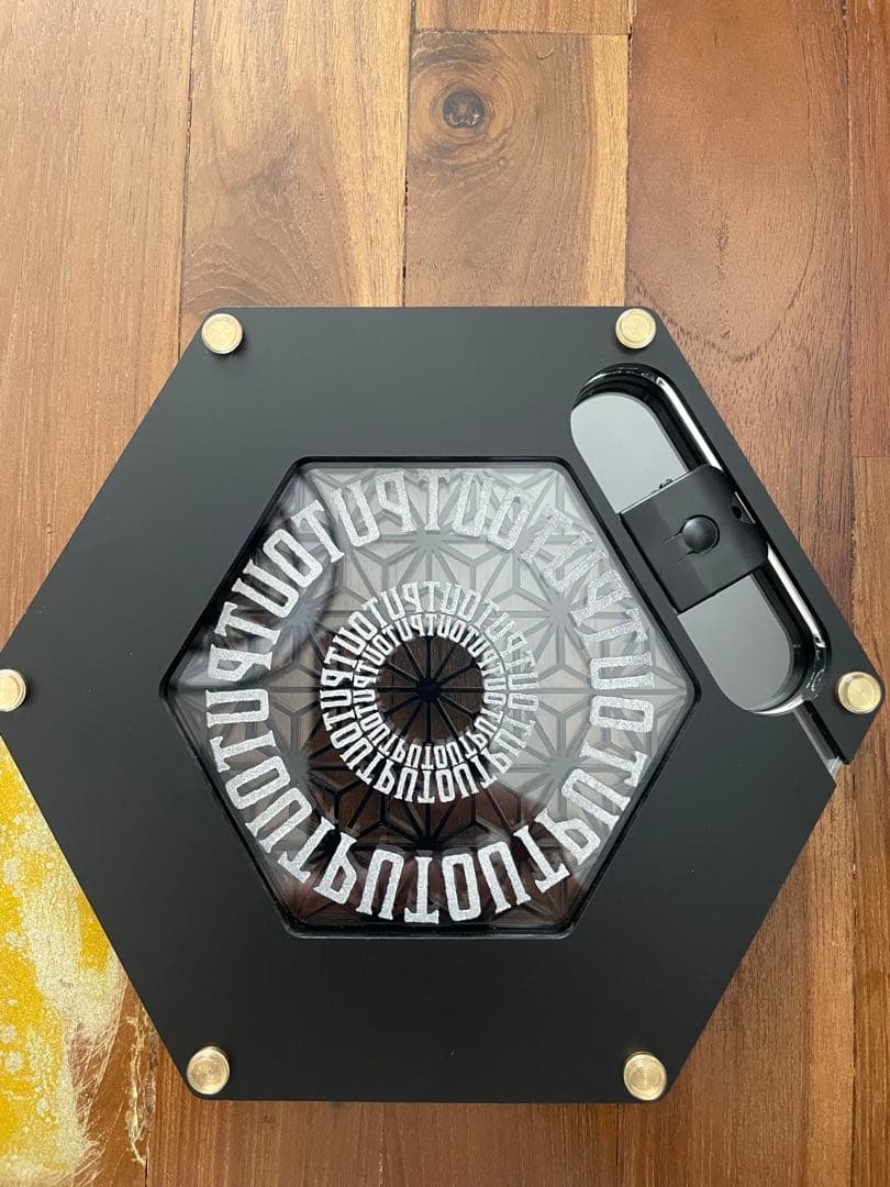 アサガラワークス　OUTPUTコラボ1.5LEDコースター麻柄マットブラック