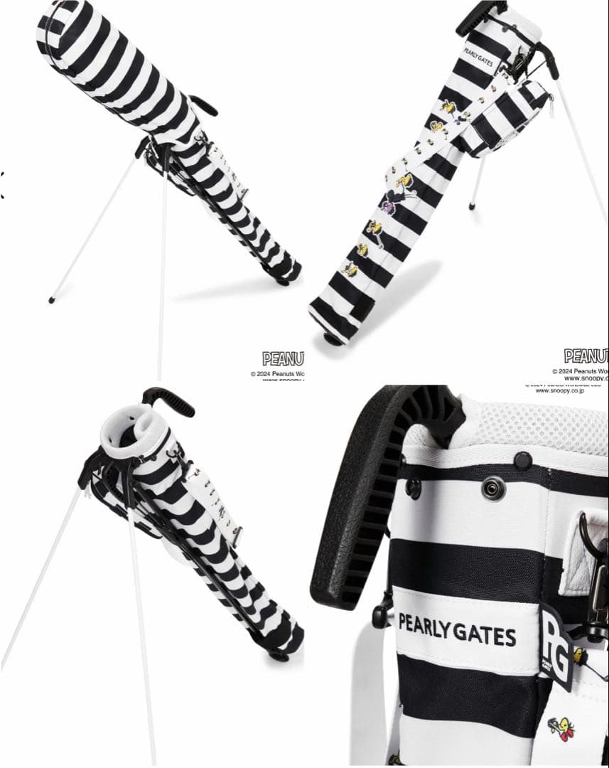 パーリーゲイツ SNOOPY スヌーピー セルフスタンドバッグ ボーダー柄