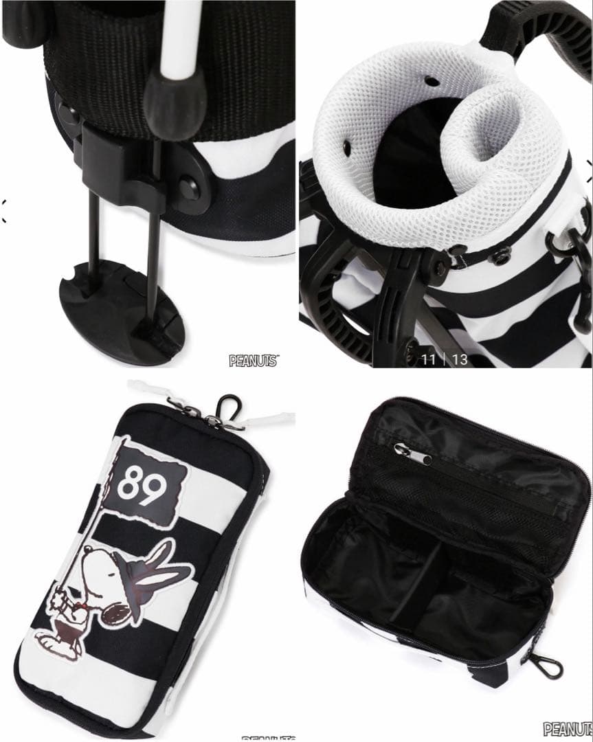 パーリーゲイツ SNOOPY スヌーピー セルフスタンドバッグ ボーダー柄