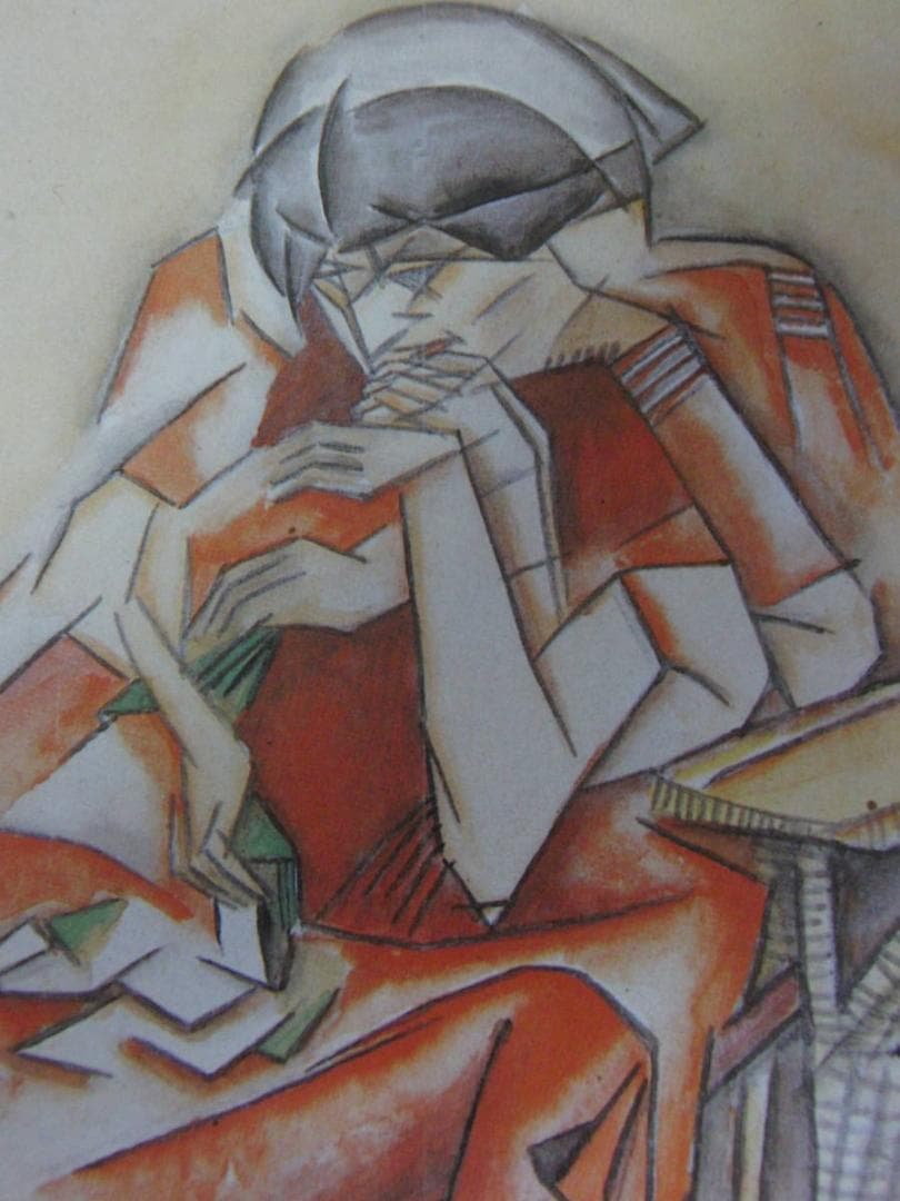 藤田嗣治、「La Cartomancienne」、希少画集の額装画、人気作品