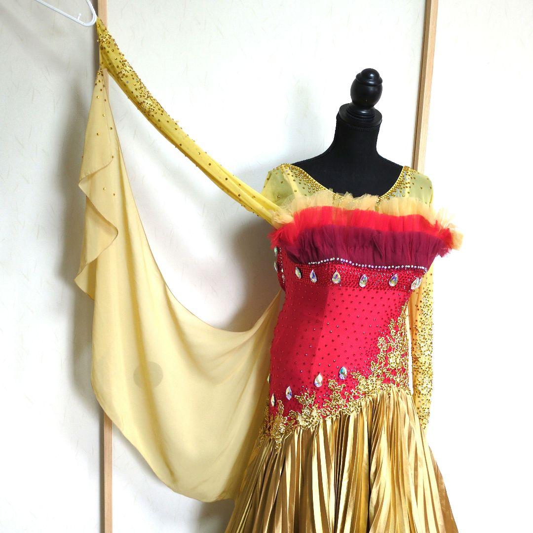 社交ダンス　華やかスタンダードドレスL