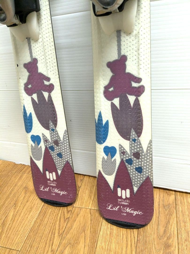 Elan Lil Magic スキー板 ビンディング 120cm　可愛　お花