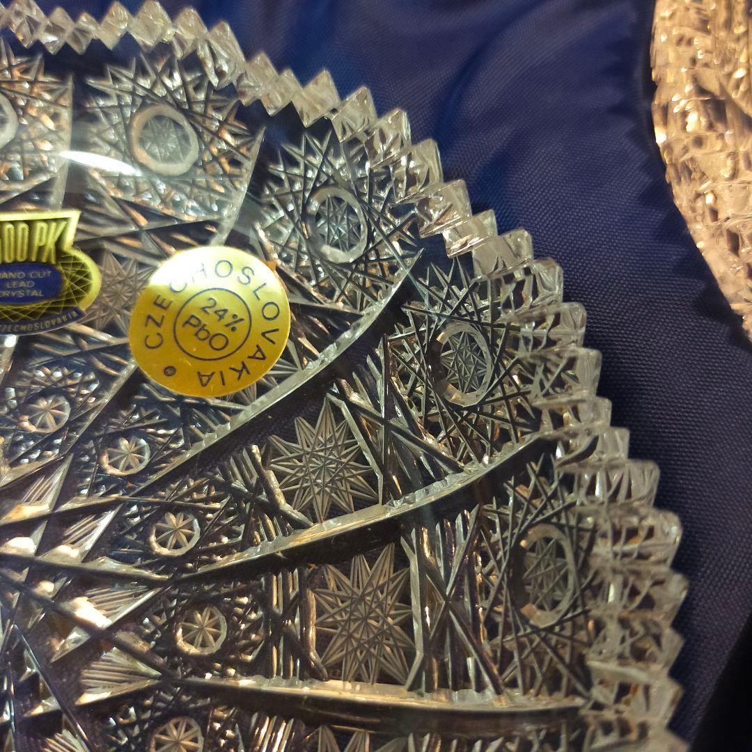 ボヘミア　500PK　豪華カット　クリスタル　皿　プレート　5枚