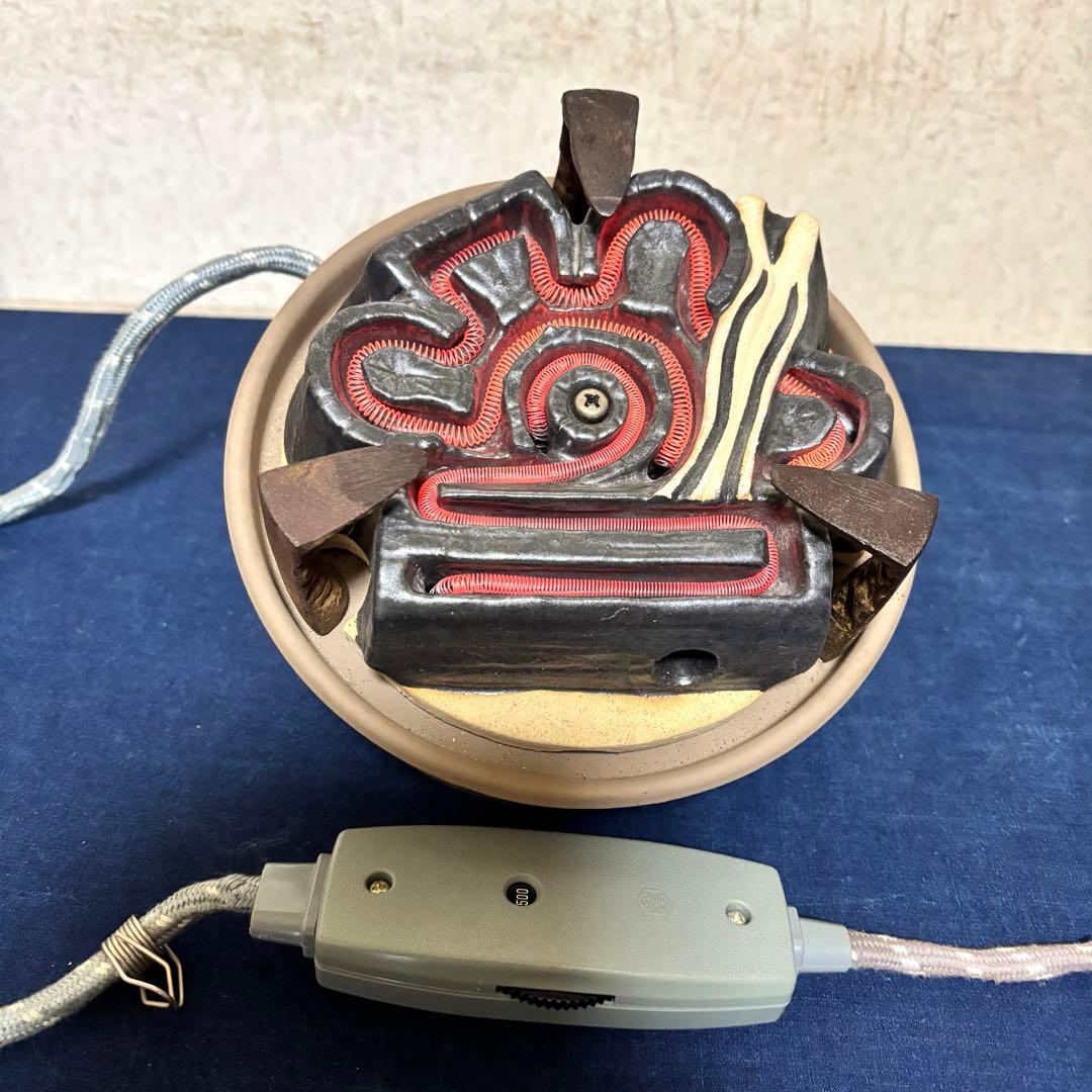 人間国宝敬典/焼色面取風炉/茶釜/風炉/電熱器/電熱器/敷板/底瓦/香入/茶道具