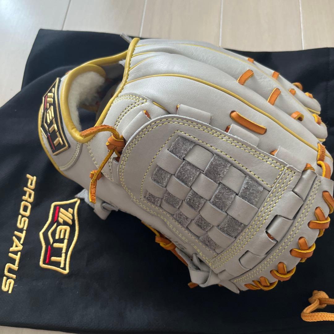 ZETT PROSTATUS 軟式グローブ 源田モデルグレー/オレンジ