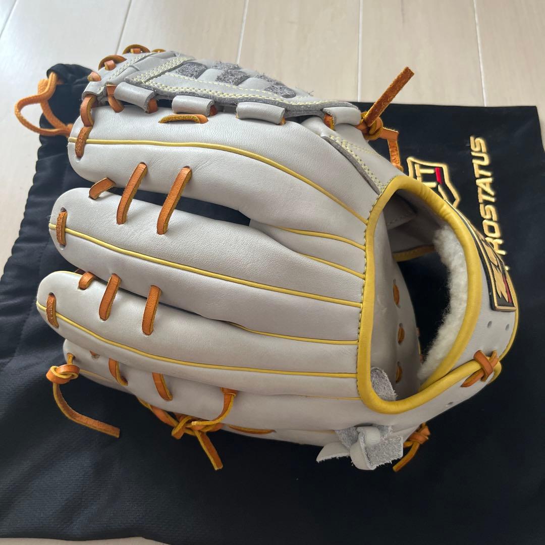 ZETT PROSTATUS 軟式グローブ 源田モデルグレー/オレンジ