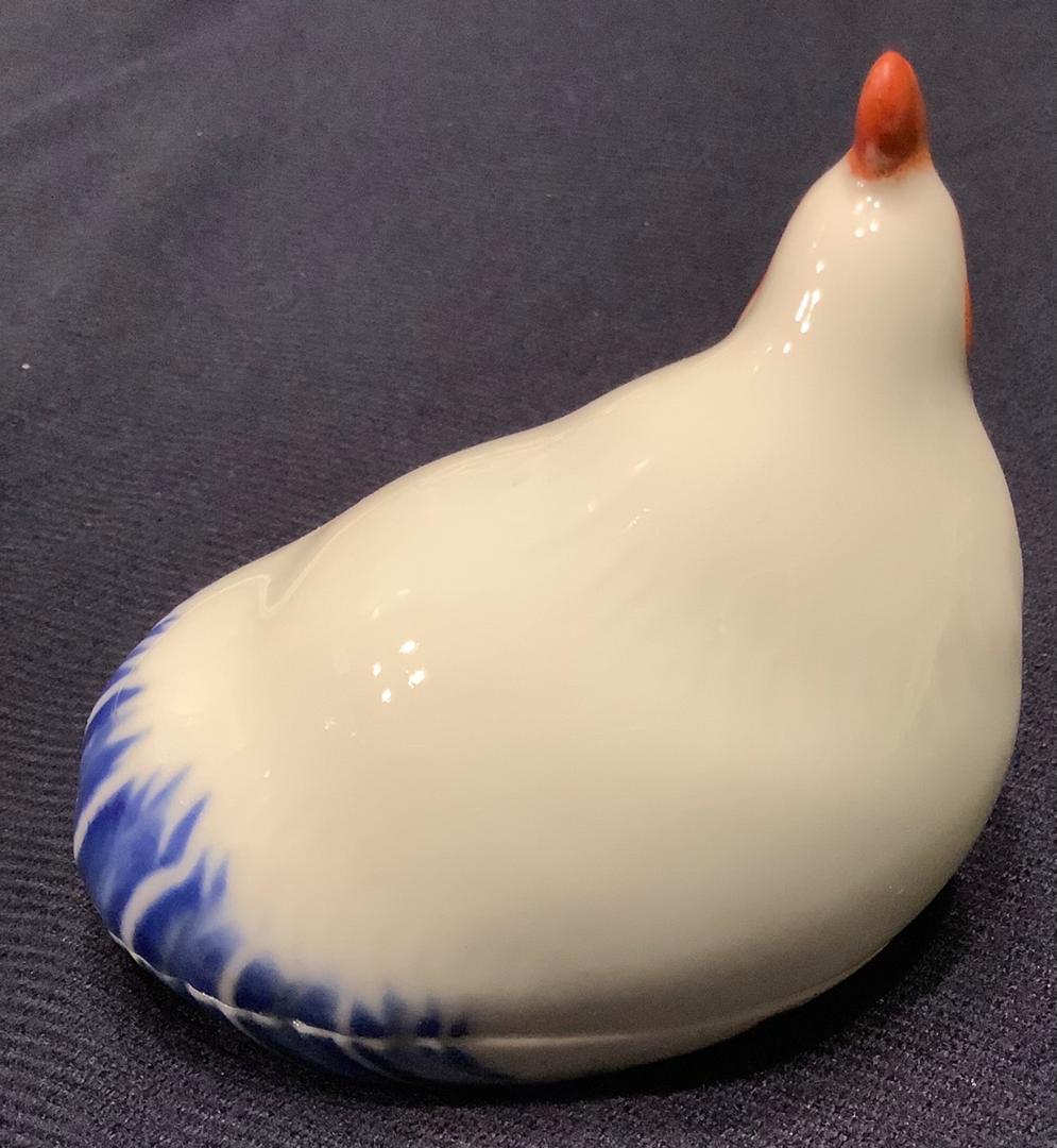 【香蘭社】香合　鶏　陶器　骨董　茶道具　明治時代物