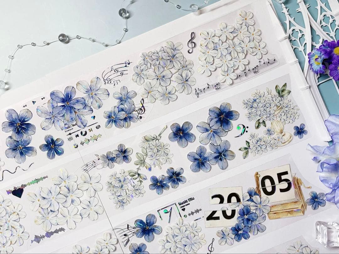 木皆原创《雪蓝之约》海外マスキングテープ マステ 【2727】