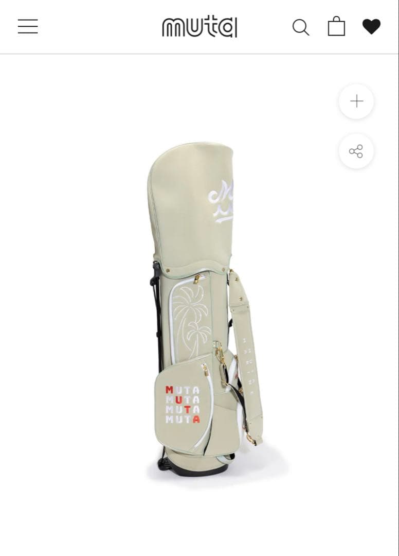 ムータマリン ベージュ ゴルフバッグ スタンド付き