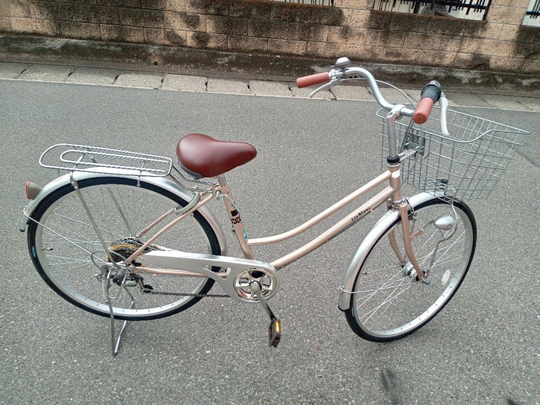 シャンパンピンクの可愛い自転車　ママチャリ　26インチ 群馬　埼玉　栃木