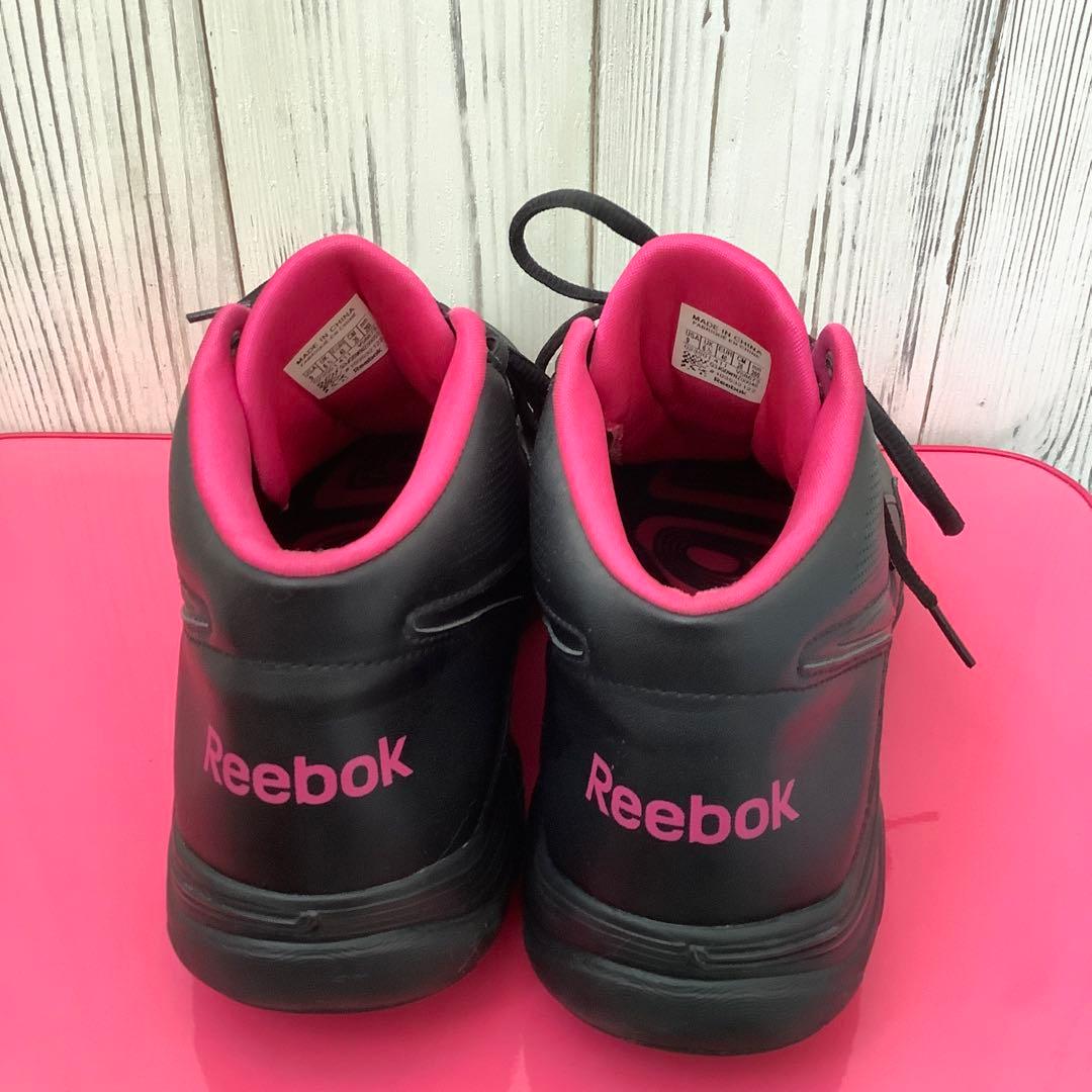 美品Reebok イージートーンハイカットシューズ ブラック/ピンク26センチ