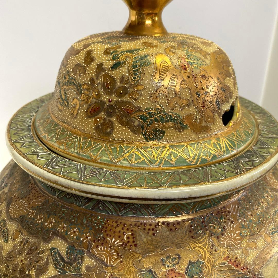 香炉 特大 薩摩焼？ 三足香炉