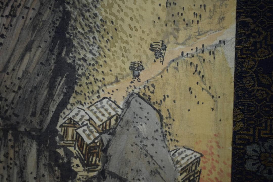 真作/伊藤龍涯/秋景山水図/布袋屋掛軸HJ-544