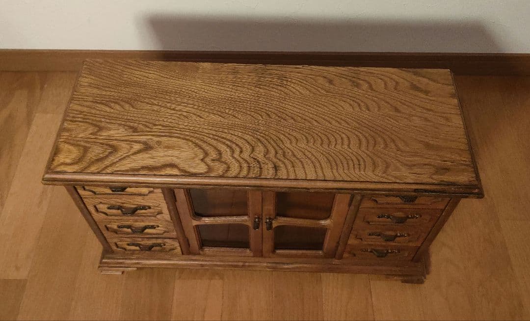 アンティーク 木製 オルゴールジュエリーBOX 収納キャビネット ガラス扉付