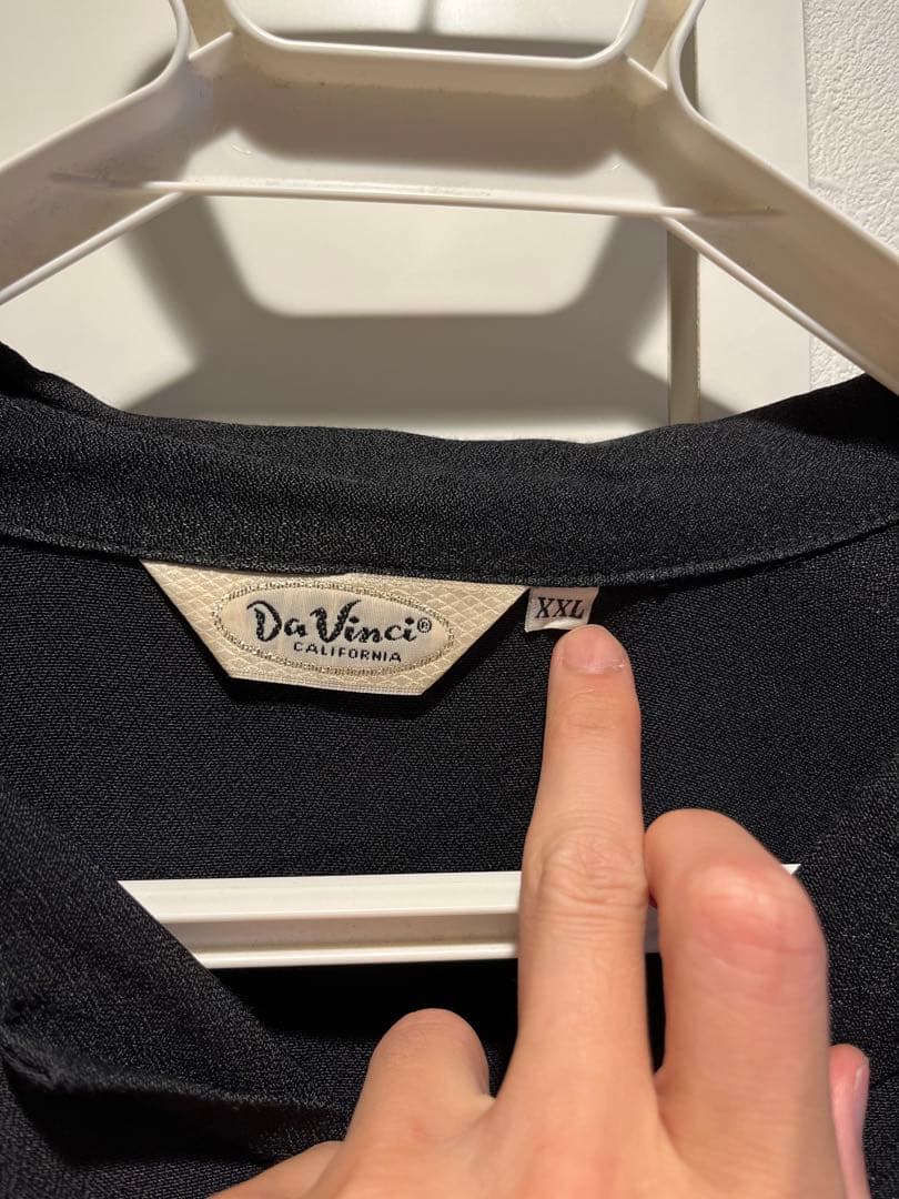 50s ボーリングシャツ DaVinci USA製 刺繍 オープンカラーシャツ