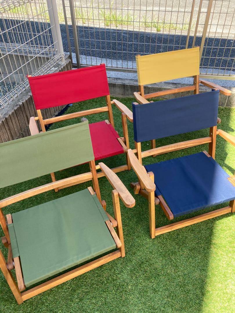 アウトドアチェア　4脚セット　キャンバス生地